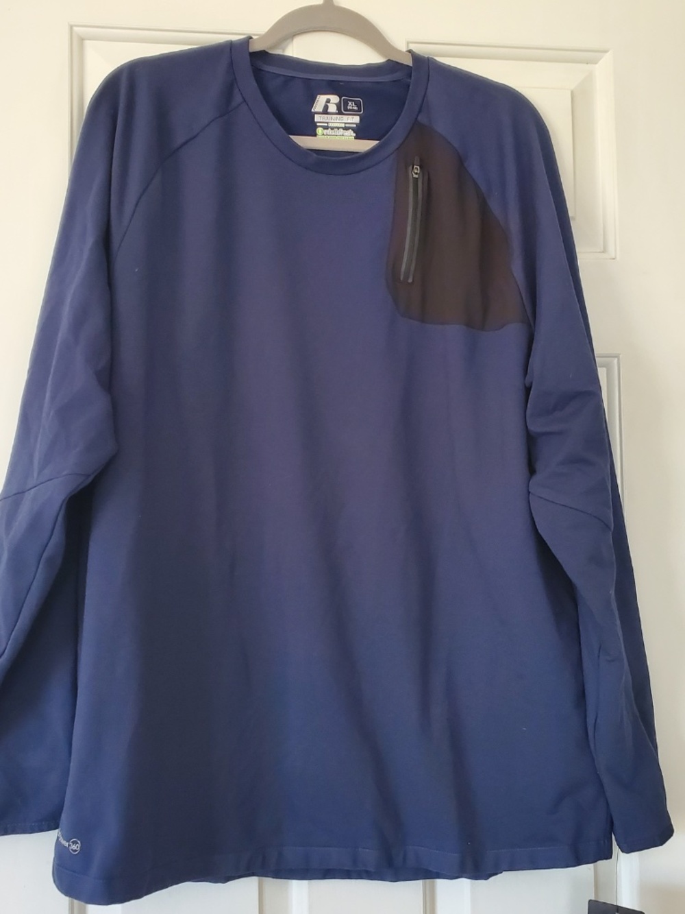 Russel Training Fit  360 Intellifresh Navy Blue Black Long Sleeve Shirt XL NEW